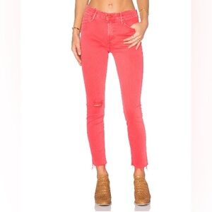 MOTHER Double Fray Charmer in Rouge Size 26